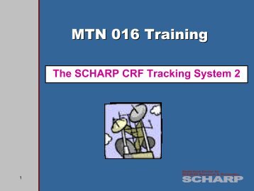 The SCHARP CRF Tracking System