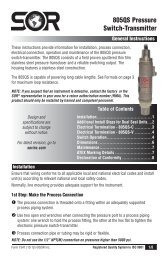 805QS Pressure Switch-Transmitter - SOR Inc.