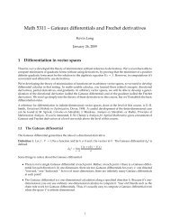 Math 5311 â Gateaux differentials and Frechet derivatives