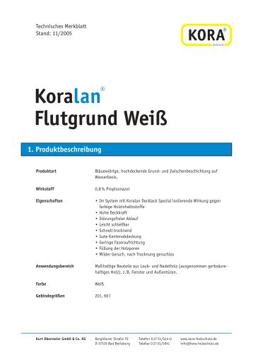 Koralan® Flutgrund Weiß 1. Produktbeschreibung - tuj.de