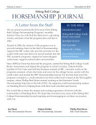 Horsemanship Journal December 2012 - Sitting Bull College
