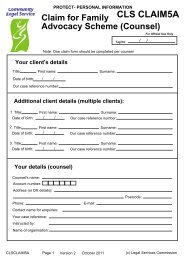 CLS CLAIM 5A form - Legal Services Commission