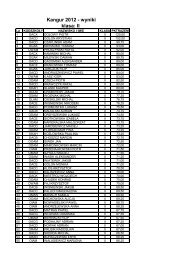 Kangur 2012 - wyniki klasa: II
