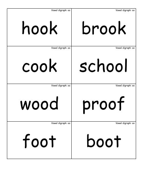 Vowel Digraph oo - Word Way