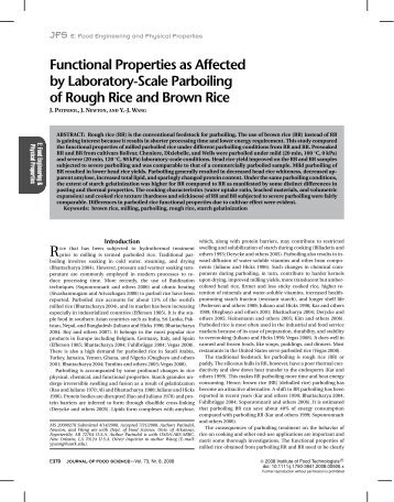 Functional Properties as Affected by Laboratory-Scale Parboiling of ...