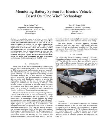 Monitoring Battery System for Electric Vehicle, Based On “One Wire ...