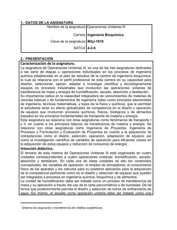 Operaciones Unitarias II - Instituto TecnolÃ³gico de Morelia