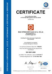 (DIN EN ISO 9001:2008) certificate - MAX STREICHER