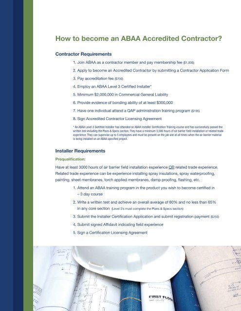 ABAA Contractor Accreditation Why and How? - Air Barrier ...