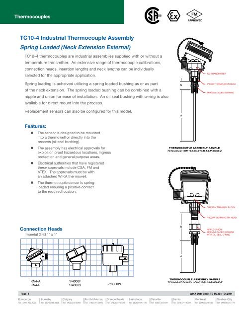 TC10-4 Industrial Thermocouple Assembly ... - WIKA Instruments