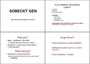 SOBECKÝ GEN - Katedra ekologie a životního prostředí