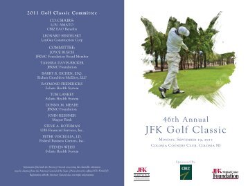 JFk Golf Classic - JFK Medical Center