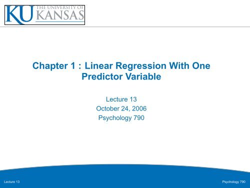 Linear Regression With One Predictor Variable - Jonathan Templin's ...