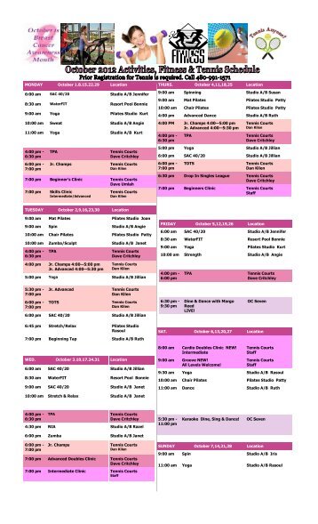 Event Calendar - Scottsdale Resort & Athletic Club