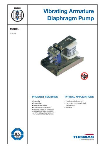 Vibrating Armature Diaphragm Pump 106/107 - Rtpumps.ch