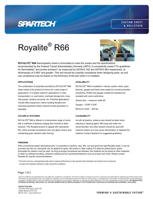 Royalite R66 - Spartech Corporation