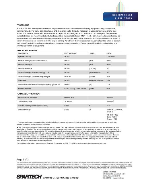 Royalite R66 - Spartech Corporation