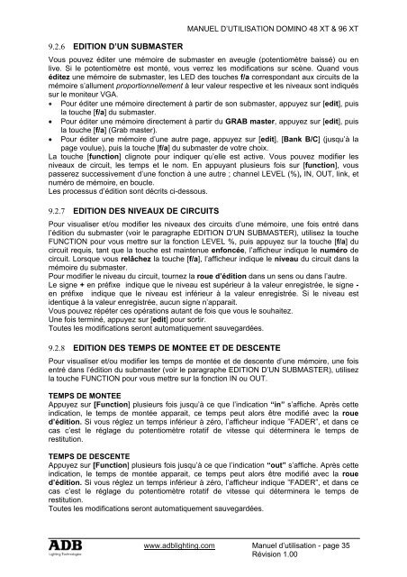 DOMINO 48 XT DOMINO 96 XT - ADB Lighting Technologies