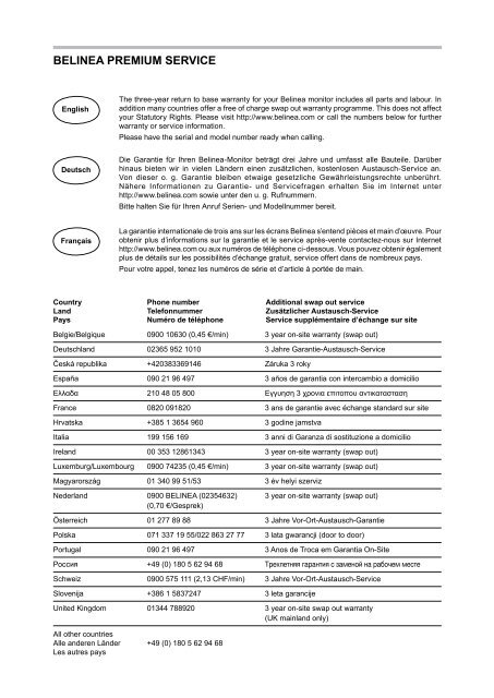 LCD-Monitor Belinea 2025 S1 Handbuch Manual Ma ... - ECT GmbH