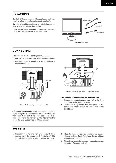 LCD-Monitor Belinea 2025 S1 Handbuch Manual Ma ... - ECT GmbH