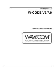 WAVECOM Manual W-CODE V6.7.0  - Signalspaning.se