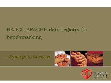 HA ICU APACHE data registry for benchmarking - Synergy to Success