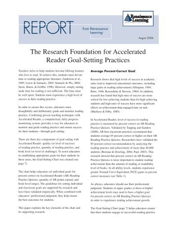 The Research Foundation for Accelerated Reader Goal-Setting ...