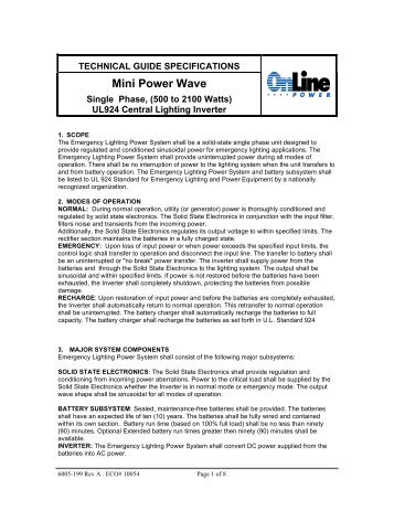 when the unit transfers to and from battery ... - Online Power, Inc.