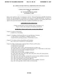 List of Amendments to the D.C. Municipal ... - News Room, DC