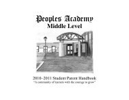 Peoples Academy - the Morristown School District