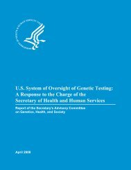 US System of Oversight of Genetic Testing - Office of Biotechnology ...