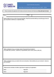 South Axholme Academy Head Boy and Head Girl Application Form ...