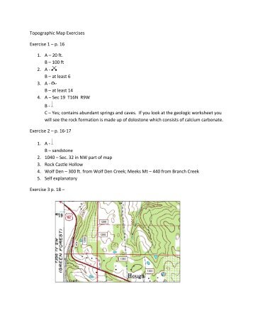 Answers to topographic map exercises - Arkansas Geological Survey
