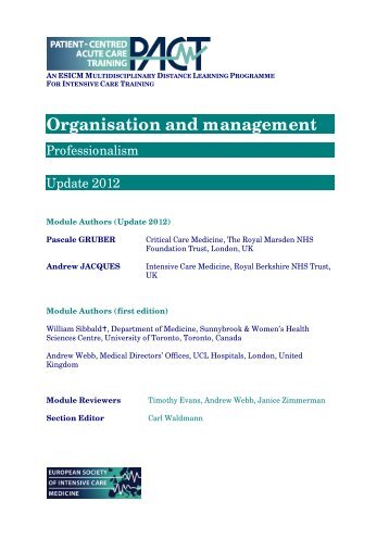 Organisation and management - PACT - ESICM