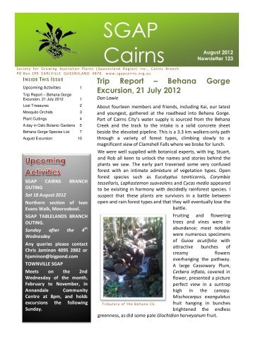 August 2012 - SGAP Cairns Home Page