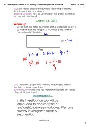 3-13 Pre-Algebra - FFPC 1.3 1 Writing Quadratic Equations.notebook