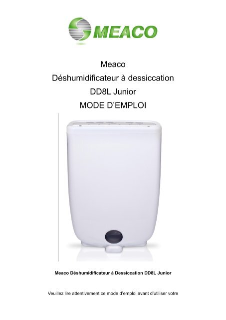 Meaco DÃ©shumidificateur Ã  dessiccation DD8L Junior MODE D ...