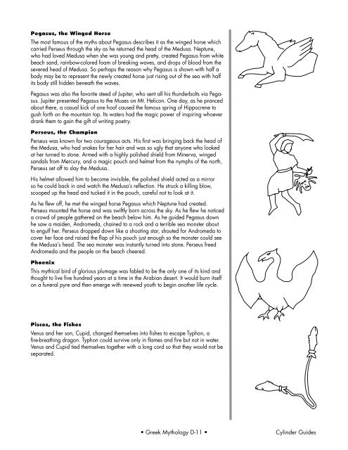 A Collection of Curricula for the STARLAB Greek Mythology Cylinder