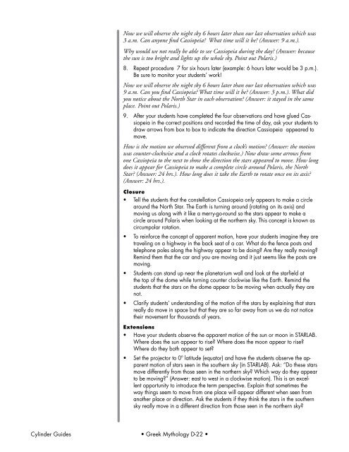 A Collection of Curricula for the STARLAB Greek Mythology Cylinder