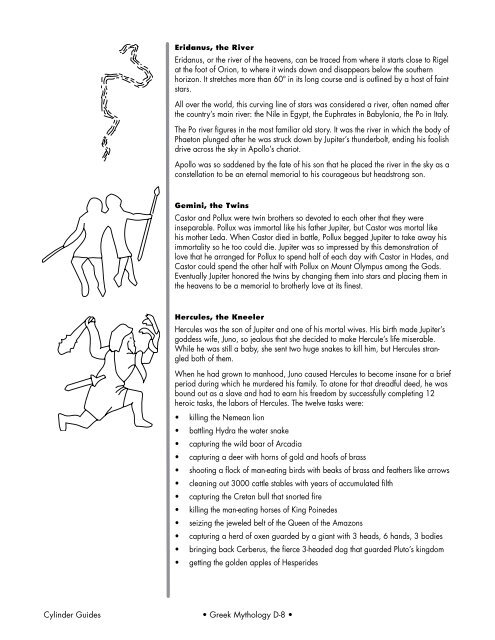 A Collection of Curricula for the STARLAB Greek Mythology Cylinder