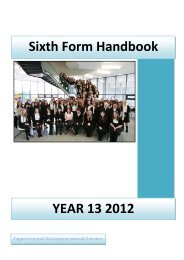 Sixth Form Handbook YEAR 13 2012 - Broughton Hall High School