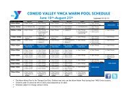 CONEJO VALLEY YMCA WARM POOL SCHEDULE June 10th ...