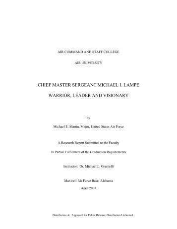 Chief Master Sergeant Michael I. Lampe Warrior ... - Sgt. Mac's Bar