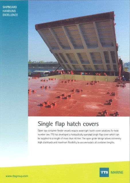 Single flap hatch covers - TTS Group ASA