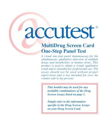 MultiDrug Screen Card One-Step Panel Test - Accutest