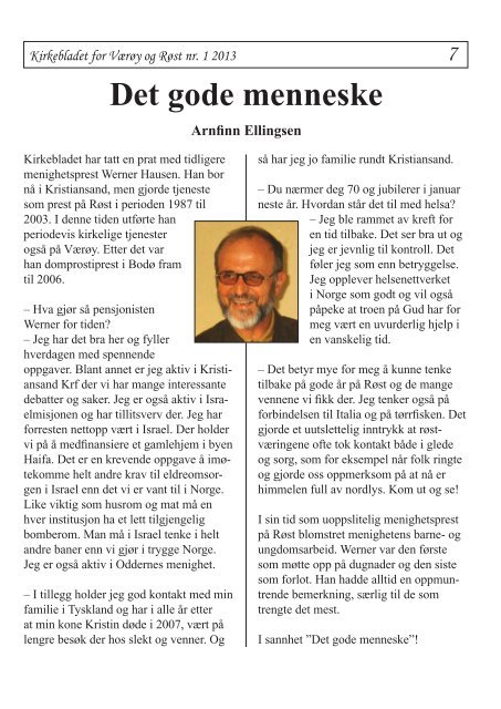 Les kirkeblad nr. 1 2013. Klikk her.. - varoyrhs.com