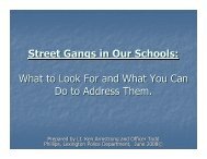 Street Gangs in Our Schools: What to Look For and What You Can ...