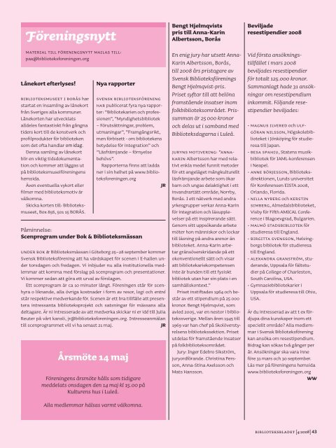 Tidningen som pdf-dokument - Svensk BiblioteksfÃ¶rening