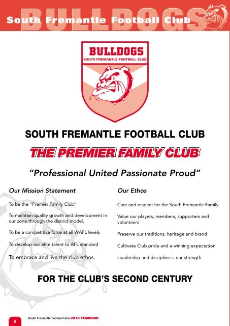 2010 YEARBOOK 2010 YEARBOOK - South Fremantle Football Club