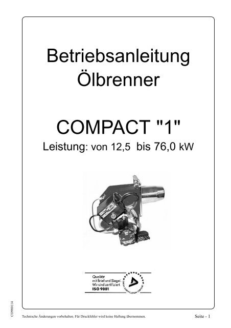 COMPACT "1" - Hansa Brenner